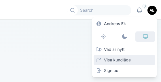 Växla till kundläge